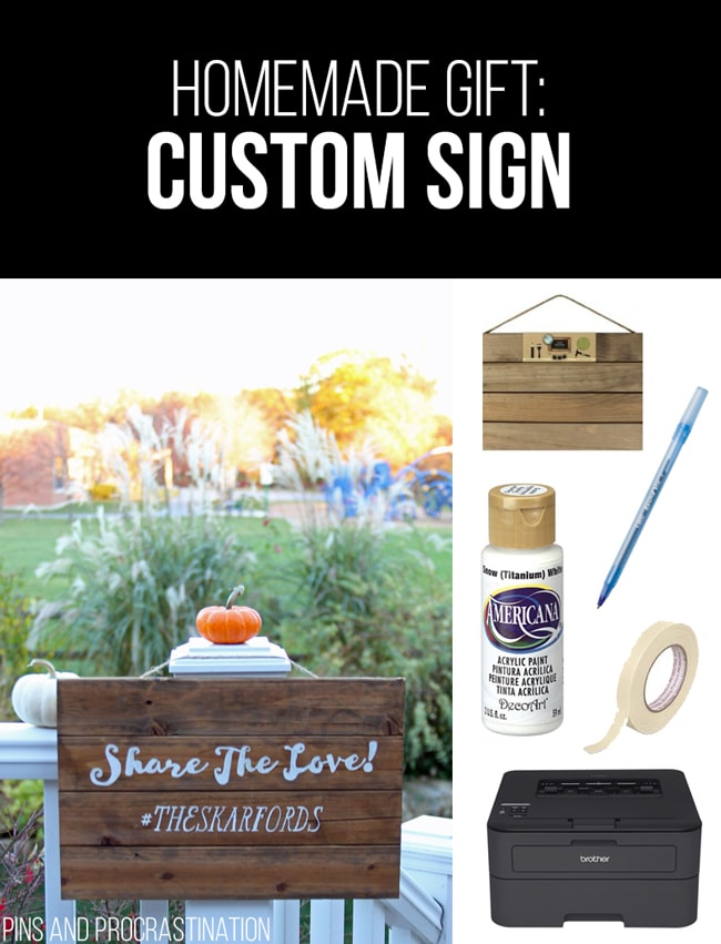 Picking out gifts can be so difficult. That's why I love homemade gifts- they're easy to customize and they feel so personal, and they save you money! So it's really a win-win. This list of homemade gift ideas is perfect! This DIY custom sign is a perfect gift.