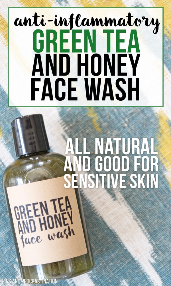Green tea is amazing for your skin. That’s what makes this all natural DIY face wash so great. It is perfect for people with sensitive skin, and it is naturally anti-inflammatory. And unlike a lot of homemade face washes, it actually has some foaming action. The green tea can reduce the appearance of pores and make your skin look fresh and young! Honey makes it a great moisturizing and gentle face wash for sensitive skin. And you won't believe how easy it is to make! 