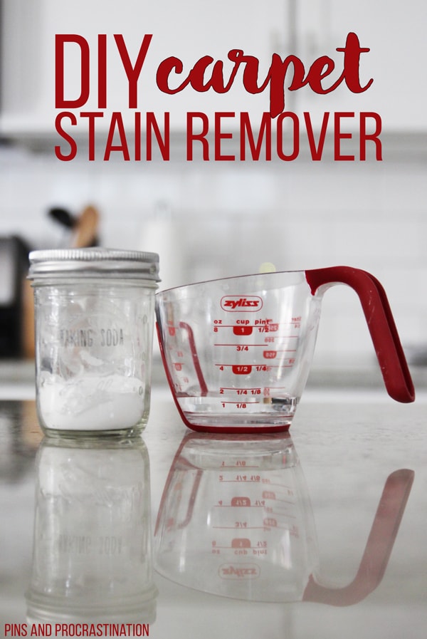 Staining your carpet is the worst! Luckily, this is the perfect homemade solution for carpet stains! This DIY carpet stain remover is so easy and fast, plus it's all natural. It only takes 30 seconds to remove the stain, and costs less than 30 cents. I couldn't ask for more in a homemade carpet stain remover.
