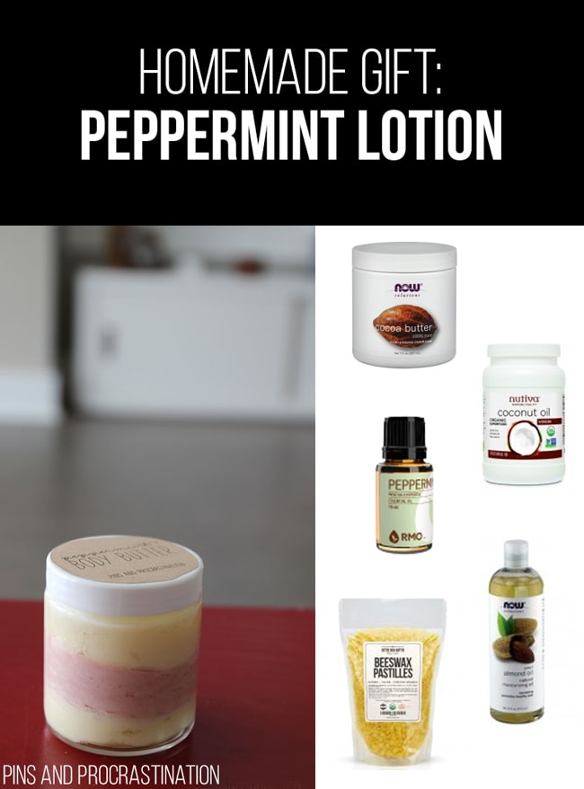 Picking out gifts can be so difficult. That's why I love homemade gifts- they're easy to customize and they feel so personal, and they save you money! So it's really a win-win. This list of homemade gift ideas is perfect! This homemade peppermint body butter is a perfect gift.