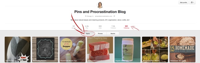 If you blog about DIY, home decor, crafts, green cleaning, or natural beauty products, you HAVE to read this. These are all the best pinterest topics for you to follow to get more relevant pins in your home feed, and to get your pins seen more! If you want to improve your pinterest performance, definitely read this. 