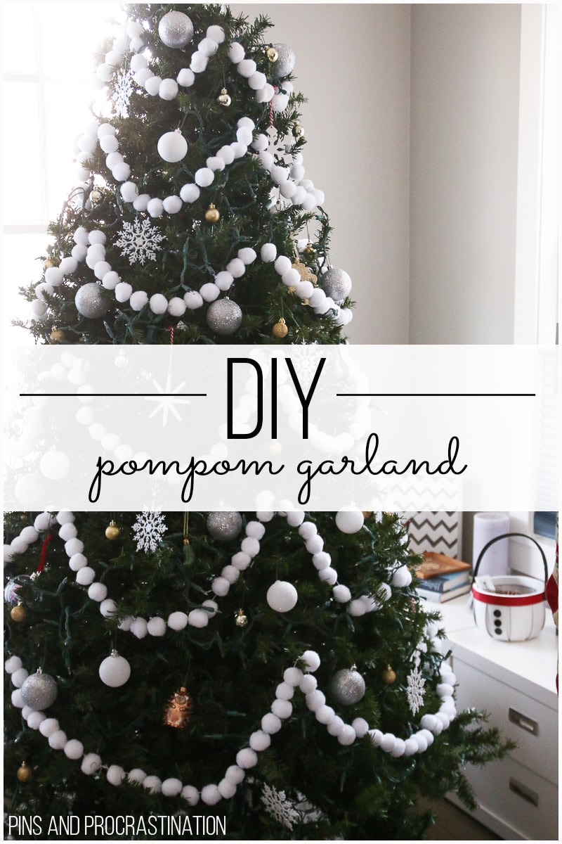 If you're looking for a fun, easy, and adorable Christmas craft, look no further. This pom pom garland is so easy to make, and it looks great on the tree. It is the perfect festive Christmas craft. It makes my tree look so happy and unique! And it really couldn't be any easier to make. So much cuteness from so little effort! It makes such great Christmas tree decor!