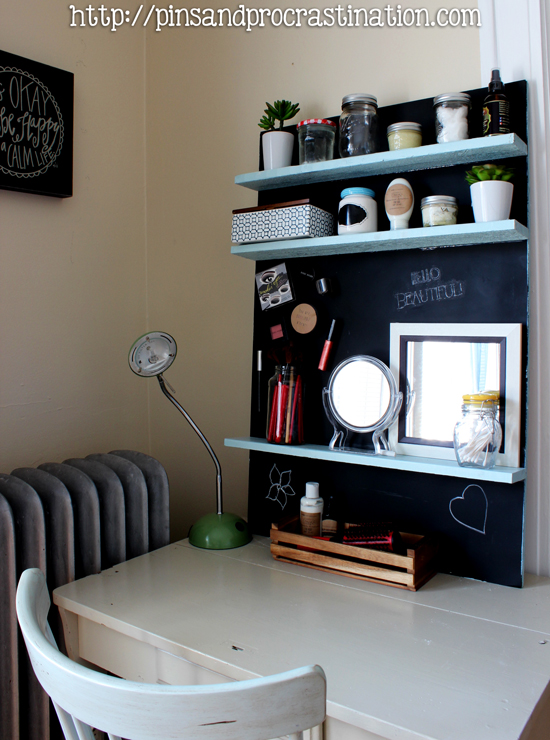 Turn Any Desk Into a Magnetic Chalkboard Vanity