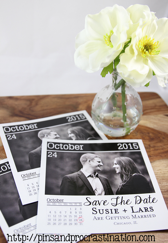 DIY Page a Day Calendar Save the Dates