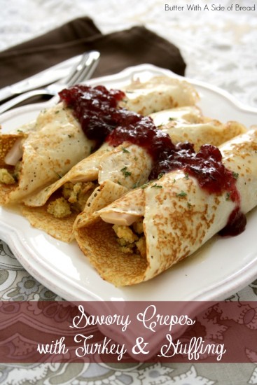 savory crepes butter with a side of bread