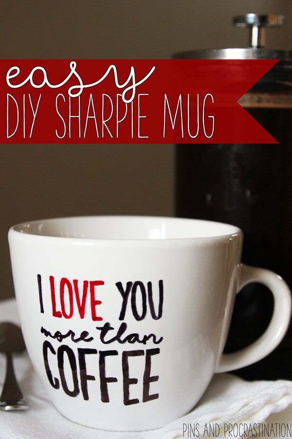It can be hard to find a good gift for the coffee lover in your life- but I think this is the perfect one! This DIY sharpie mug tutorial is easy, fun, and adorable. It really makes a great gift, or just a fun and adorable addition to your mug collection. If you haven't made a DIY sharpie mug before, this is a great tutorial for you! It's clear, concise, and has step by step pictures. Who doesn't love a DIY that takes only 20 minutes and costs $5?