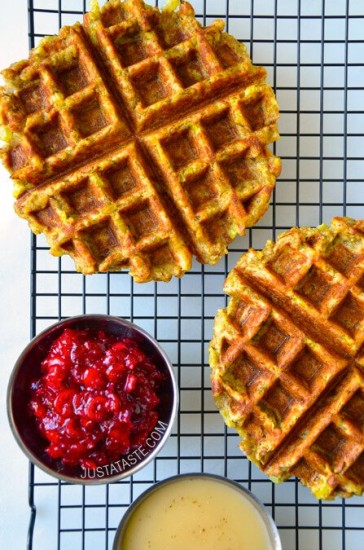 thanksgiving-leftover-stuffing-waffles-recipe just a taste