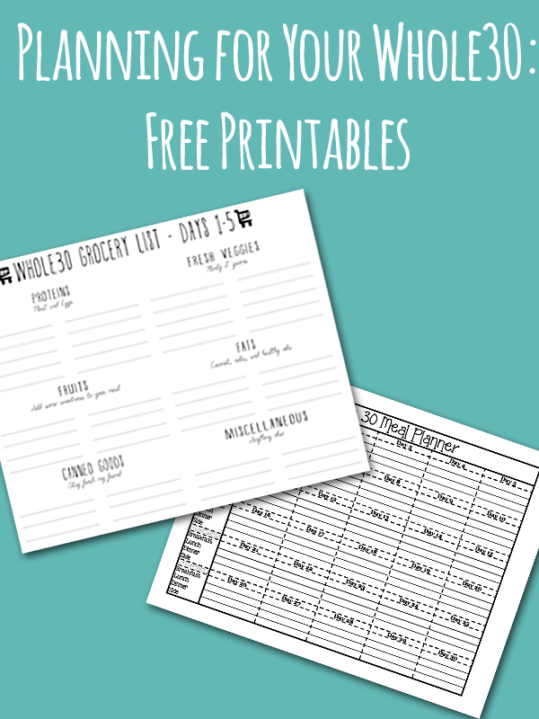 Are you busy planning and preparing for your whole30? These free printable planners will help you out a ton. Check out the free whole30 grocery list template and the whole30 meal plan template. The meal plan template fits your whole plan on ONE page.