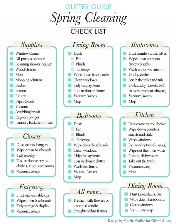 spring cleaning check list